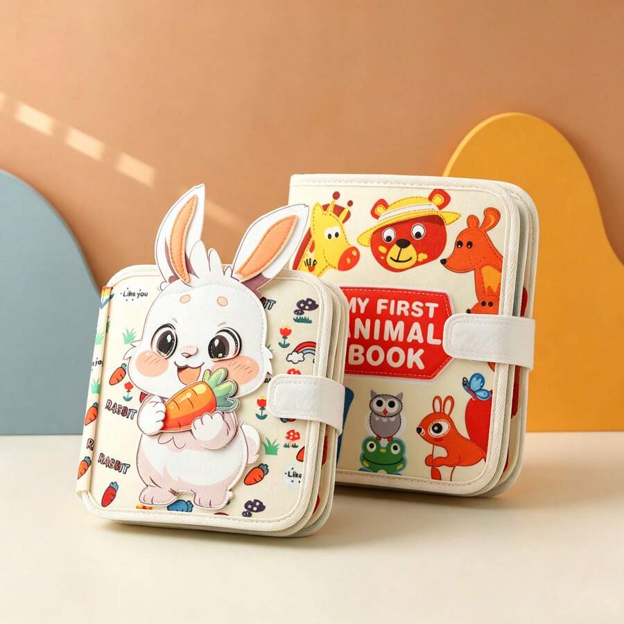Livro de Pano Educativo Infantil Abelha, Identificação de Cores, Reconhecimento de Formas, Brinquedo Interativo Pais-Filhos, Presente Perfeito para Bebês - Multicolorido - Visão 1
