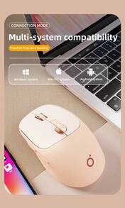 EWEADN Q5 Wireless Bluetooth Silent Mouse Ergonomic Design For Girls Laptop Office Gaming Rechargeable - View 2