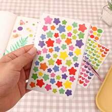 18pcs/Pack Round/Star/Heart Shaped Decorative Stickers, Suitable For DIY Photo Albums, Water Bottles, Phones, Notebooks - Multicolor - View 5