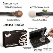 1pc Makeup Brush Cleaning Soap Set With Storage Box And Silicone Cleaning Pad, Peach Oolong And Grape Scent, For Makeup Brush Cleaning And Nail Brush Cleaner, Multi-Fragrance Makeup Tool Cleaner - Multicolor - View 6