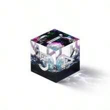 Ocean Pearl Dice - 7 Clear Resin Polyhedral Silver Numbered - Nautical Role Playing Game Ocean Theme Sharp Edge Dice - Multicolor - View 3