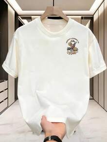 Casual Summer Style, Teenage T-Shirt, Cocktail And Drinks Graphic Print, Beach Vacation Season, Gift For And, 100% Cotton, For Teenager - White - View 2