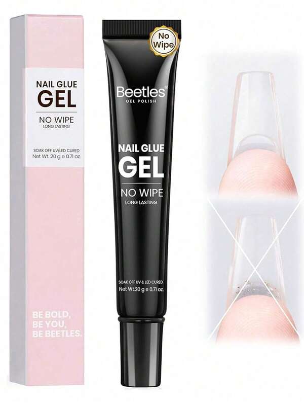 Beetles 20g Gel Nail Glue, 9-In-1 UV Nail Gel, Suitable For Acrylic Nail Tips Transparent Wearable Nails, Easy-To-Use Nail Extension Gel, Soak-Off LED Glossy DIY Home Manicure