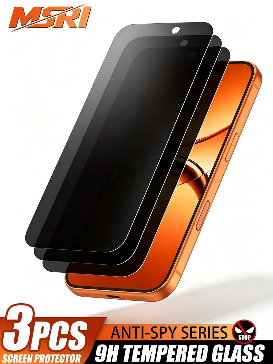 Mr. War Gorilla 3 Packs [Strong Privacy Screen Protector] High-Hardness Tempered Glass Phone Protective Film, Sturdy And Solid Texture, Anti-Fingerprint Surface, Water-Resistant, Keeps Screen Visual Clear, Also Features Anti-Splash Function. Easy Application Without Bubbles, Precise Cutouts Without Obstruction. Phone Accessories Compatible With IPhone UItra/18promax/18pro/18/ 17E/17 Pro Max/17 Pro/17Air/17/16e/16 Pro Max/16 Pro/16 Plus/16/15 Pro Max/15 Pro/15 Plus/15/14/13/12 And Other Models