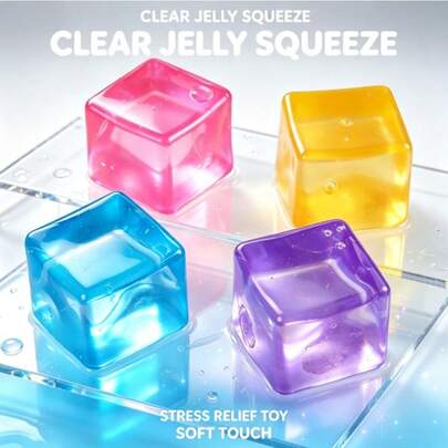 Squishy-Best Seller-Cubo de Hielo Extra Grande de 5cm-Cubo de Hielo Gigante-Cubo de Hielo para Apretar-Apretar Cuadrado-Debilidad Muscular-Fuerza Muscular-Suave-Maleable-Aliviar Ansiedad-Liberar Estrés-Alivio de Estrés de Oficina-Decoración de Escritorio-Juguete de Viaje-Regalo de Cumpleaños-Regalo Perfecto-Regalo Sorpresa-Regalo para Hermana
