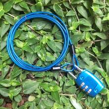 Gembok Kombinasi Kabel Baja Panjang, Kabel Baja Lunak 1,5m dengan Set Gembok Kombinasi, Cocok untuk Koper, Skuter, Helm, Penutup Mobil, dan Kunci Anti-Pencurian Kaca Depan - MultiWarna - View 9