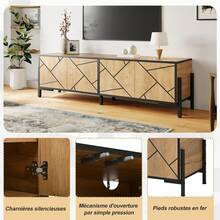 Tv Stand Natural Made Of Wood For Living Room - 自然的 - 查看 10