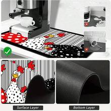 1pc Dish Drying Mat, Coffee Machine Mat, Polka Dot Cartoon Chicken Pattern Highly Absorbent Drainage Mat For Kitchen, Dining Table, Cafe And Multiple Scenes, Multi-Purpose Water-Draining Mat, Home Gift, Desktop Decoration - XYLSD-643 - View 9