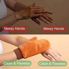 Tanning Glove & Brush Set, Easy To Use For Beginners, Even Application, Fast Makeup, For Sunscreen And Body Lotion, Body Scrub, Exfoliating Glove, Shower Brush - View 4