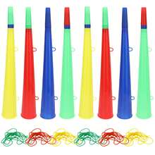 Soccer Ball Vuvuzela Stadium Horns, Plastic Loud Stadium Noise Makers With Lanyard, Football Trumpets For Soccer Games Sports Events Carnival Party Fan Cheering, Noisemakers For Adults - A - View 1