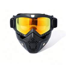 Gafas con máscara facial, gafas para motocross, casco de equitación, gafas retro para esquí - A - Ver 11
