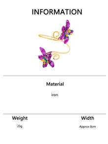 1pc Niche Tie-Dye Resin Flower Multi-Layer Arm Cuff, Contrast Orange & Purple Floral Spiral Metal Arm Ring, Beach Outfit Decorative Arm Accessory - Flower Armband - View 8