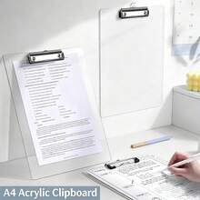 Map Binder Transparan Ukuran A4/A5, Papan Klip dengan Klip Logam, Cocok untuk Catatan, Formulir, Dokumen, dan Gambar. - A - View 5