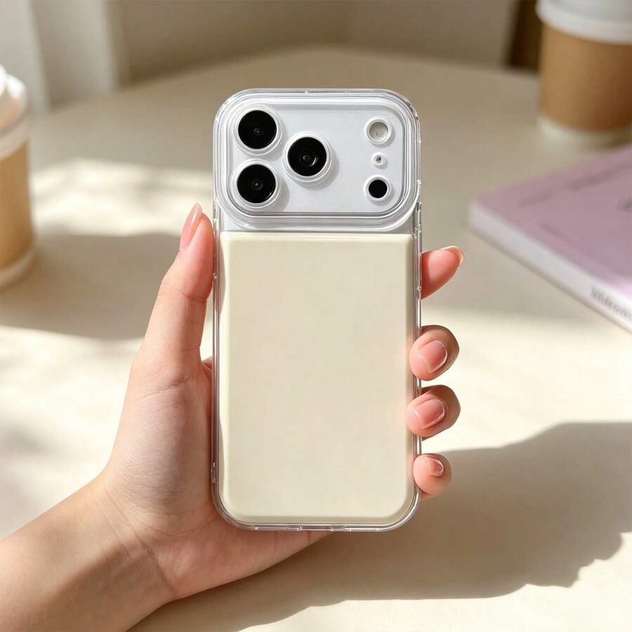 Pure Acrylic Phone Case With Precision Holes, Cute Shockproof Camera Lens Protector, Soft Ultra-Thin Protective Cover, Compatible With IPhone 17 16 15 14 13 Pro Max 12 Pro Max 11, Suitable For Various Holiday Gifts - Beige - View 1