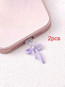 Bow Knot Dust Plug, Rubber Stopper For Charging Port & Data Port, Compatible With Apple & Type-C Phones - Multicolor - View 26