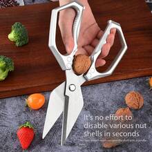 1pc Heavy Duty Poultry Scissors, Kitchen Shears, Fish Bone Remover Scissors, Multi-Function Stainless Steel Chicken Bone Scissors, Suitable For Cutting Chicken, Duck And Fish Meat, Cooking, Baking And Meal Preparation. Premium Kitchen Tool For Thanksgiving Turkey, Available In Silver, Gold And Red. - Multicolor - View 11