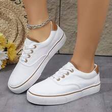 Casual Fashion Versatile Flat Women's Shoes - White - View 11