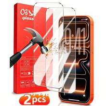 CSDZ 2片相容於 17 17 Pro Max 17 Pro 15 Plus 15 15 Pro 15 Pro Max的高清透明玻璃螢幕保護貼，相容於 13，防水，相容於 17 Pro Max，手機配件，相容於 A21s，9H硬度，易於安裝 [國際版而非本地版] - 彩色 - 查看 2