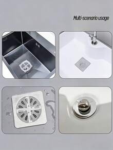 360° Swivel Kitchen Faucet, Modern Dual Control Cold & Hot Water Tap With Retractable Hose, Metal And Plastic Material, 360° Rotating Spout, Splash-Proof Design, Suitable For Kitchen Sink, Bathroom Vanity, And Utility Sink - Multicolor - View 12