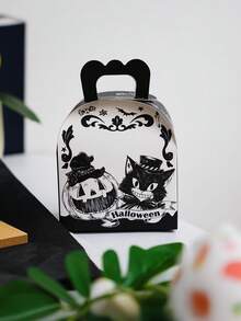 送給她/他的禮物 5件組新款晚宴手提南瓜貓造型包裝盒 糖果餅乾甜點盒 適合萬聖節 - 禮盒 - 查看 3