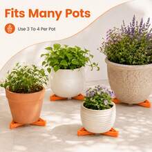 40pcs Triangle Plant Pot Feet Risers Pot Lifters For Indoor Outdoor Use - Brown - View 2