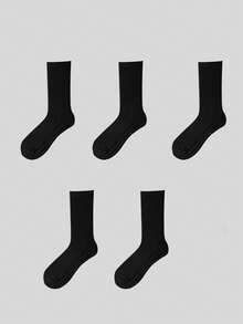 Kaos Kaki Olahraga Pria dengan Sol Terry, Kaos Kaki Pendek Musim Gugur/Dingin, Bernapas, Menyerap Keringat, Anti Selip, Warna Hitam dan Putih - Hitam dan Putih - View 8