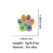 Cute Dog Paw Print Hard Enamel Pin, Lapel Brooch, Animal Paw Metal Badge Decor For Backpack Jacket Hat, Gift For Dog Lovers Gifts - Multicolor - View 4