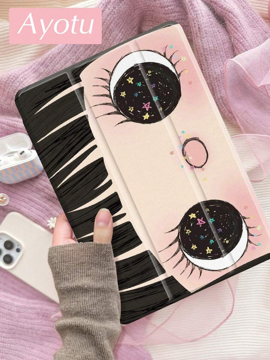 Ayotu Cartoon Girl & Stars Pattern Case Compatible With IPad Air 8(M4)2026(11-Inch)/2026(13-Inch), 10.2 Inch 2021/2020 9th/8th Generation,Compatible With Samsung Galaxy Tab A8 10.5 Inch 2022with Pen Holder,Compatible With Kindle Paperwhite 12th Gen 2024,Supports Automatic Sleep/Wake Lid,Fashion Protective Case,Girls' Day Gifts & Spring Romance & Valentine's Day Gifts & Anniversary Gifts.