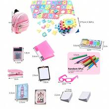 Doll House Mini Realistic Learning Supplies Collection, Including Miniature Books, Magazines, File Folders, Backpacks, DIY Micro Learning Scene Toys, Miniature Computer Calculator, BID Doll Decorations, Mini Learning & Drawing Props - Multicolor - View 15