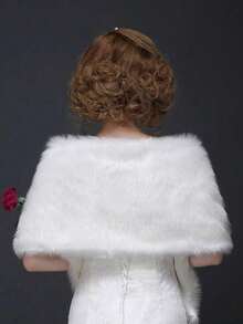 1pc Women's Versatile Faux Fur Shawl Scarf For Wedding Dress And Evening Gown, Autumn/Winter - Multicolor - View 6