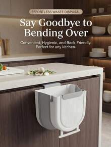 A Wall-Mounted, Cabinet-Style, No-Drill Kitchen Waste Bin For Household Sorting And Storage, Large Capacity, Foldable, Saves Space And Organizes Countertops. - White - View 1