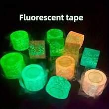 1/4 Roll Glowing Nano Tape, Fluorescent Glow-In-The-Dark Nano Tape, Suitable For DIY Crafts, Glow-In-The-Dark Stickers, Glow-In-The-Dark Paint And Glow-In-The-Dark Decals, Ideal For Night Decoration, Glowing Crafts And Glowing Design - Multicolor - View 4
