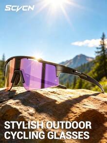 SCVCN Fashion Wrap-Around Outdoor Sports Eyeglasses, Lightweight Cycling Riding Eyeglasses, Suitable For Men & Women, Suitable For Running, Hiking, Camping, Daily Wear - Multicolor - View 3