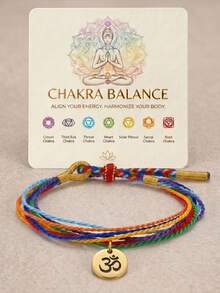 Pulseras para hombres y mujeres, pulseras de cuerda trenzada ajustable de estilo bohemio, joyería para yoga y meditación, regalos de uso diario para amigos y familiares - Multicolor - Ver 4