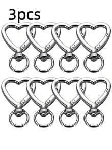8/15pcs Heart-Shaped Keychain Clips With Spring Hooks, DIY Keychains, Suitable For Key Bags, Backpacks, Luggage Tags, Wallets And Handbag Accessories - One Size Fits All - View 17
