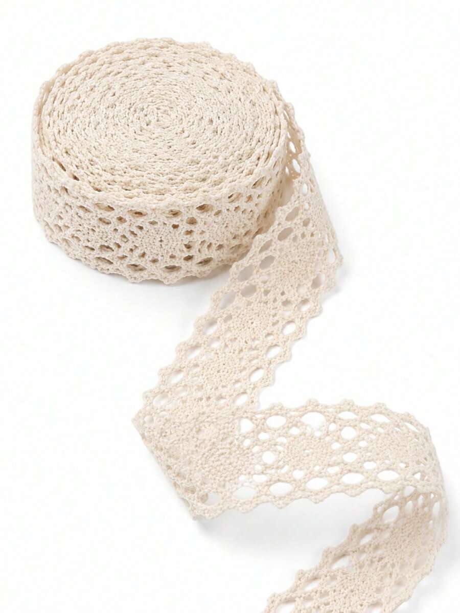 2.5 Yard Ivory Hollow Crochet Lace Trim Ribbon DIY Handmade Sewing Decoration Gift Wrapping Clothing Accessories - Lace Ribbon - View 1