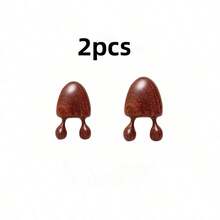 2pcs Small Snail Nose Massage Comb Wooden Nose Scraper Gua Sha Facial Eye Round Head Push Massage Tool - Multicolor - View 9