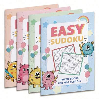 1pc Sudoku IQ Training Book, Number Puzzle Brain Workout For Children, One Puzzle Per Page, Select Age 3-6 6-9 9-12 12+