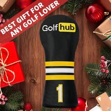 1PC Golf Headcovers - Black Golf Wood Headcover For Driver, Fairway Wood & Hybrid Clubs, Soft Inner Lining, Golfhub Letter & Stripes Embroidery, Universal Fit For Most Clubs - Multicolor - View 4