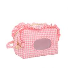 1pc Multifunctional Bow Print Baby Storage Bag, Portable Handheld Design, Built-In Compartments For Bottles, Diapers, Tissues, Easily Meet Baby's Feeding, Diaper Changing And Daily Storage Needs. Cute Plaid And Bow Pattern With Soft Ruffle Trim, Fresh And Attractive Appearance, Suitable For Strollers, Mommy Bags, Bedroom Desktops And Travel Luggage. - Multicolor - View 11