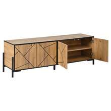 Tv Stand Natural Made Of Wood For Living Room - 自然的 - 查看 11