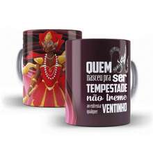 Porcelain Mug Orixá Iansã Who Was Born To Be A Storm Does Not Tremble When Facing Any Wind - 白色 - 查看 6