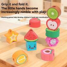 Montessori Multi-Function Animal & Fruit Stacking Toy, Carrot Pulling Intelligence Box, Hand-Eye Coordination Training Educational Early Learning Toy For Kids - Multicolor - View 7