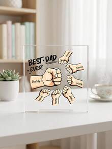 Plakat Akrilik "Fist Bump Dad" dengan 2-7 Nama yang Dapat Disesuaikan, Hiasan Meja "Ayah Terbaik Sepanjang Masa" yang Dipersonalisasi, Hadiah Hari Ayah, Ulang Tahun, Kakek, dan Papa, Dekorasi Meja Rumah - MultiWarna - View 14