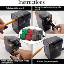 Manual Pencil Sharpener - Hand-Crank Transparent Pencil Sharpener, Powerful Spiral Blade For Fast Sharpening, Perfect For Sketching, Art, School Use - Multicolor - View 4