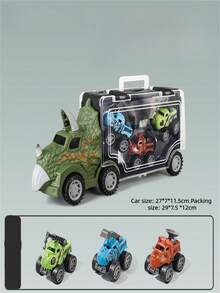 Children's Dinosaur Cargo Transport Truck, Handheld Storage Sliding Toy Car, 3-In-1 Dinosaur Container Transport Vehicle, Transformable Inertia Launching Toy Car, Parent-Child Interactive Educational Game, Boys Gift (Random Car) - Multicolor - View 15