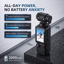 Portable Digital Vlog Camera With Fill Light, HD Point-And-Shoot Pocket Camera, No App Required, Compact Video Camera For Students And Teens, Electronic Gift For Travel And Daily Life - Multicolor - View 9