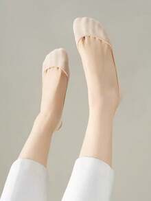 3 Pairs Random Color Women's Solid Color Low Cut Invisible Boat Socks - Multicolor - View 6