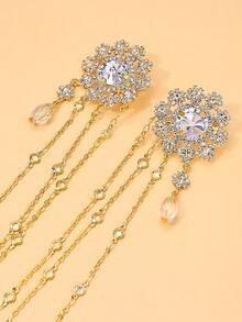 1pc Multi-Layer Pearl Shoulder Chain, Niche Luxury Elegant Bridal Wedding Fashion Evening Dress Versatile Accessory, Hot-Selling In Europe And America - Flowers - View 4