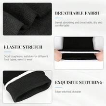 Manga de soporte de tobillo unisex con talón abierto, tela de punto elástica ligera y transpirable, compresión moderada - Negro - Ver 3